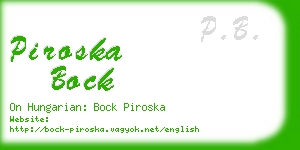 piroska bock business card